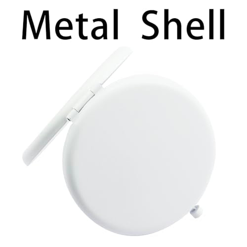 Compact Mirror, Pocket Travel Makeup Mirror for Purse, Metal Round Shell, 2-Sided 1X/2X Magnifying, Portable, Folding, Handheld, White,18 Pack