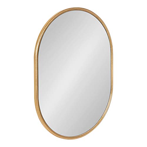 Kate and Laurel Mid-Century Gold Oval Mirror 18x24 - Entryway & Living Room Decor