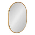 Kate and Laurel Mid-Century Gold Oval Mirror 18x24 - Entryway & Living Room Decor