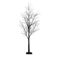 6ft Pre-Lit Halloween Black Twig Artificial Tree with Multicolor LED Lights
