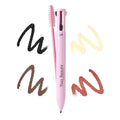 YazzBeauty - 4 in 1 Makeup Touch Up Pen with Brown Mauve Lip Liner, Black Eyeliner, Dark Brown Eyebrow Pencil, and Champagne Gold Highlighter, Compact Beauty Pen, Smudge Proof, Vegan, Cruelty-Free