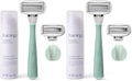 Salvia Flamingo 5-Blade Razor Kit for Women with Handle, Gel & Holder - Pack of 2