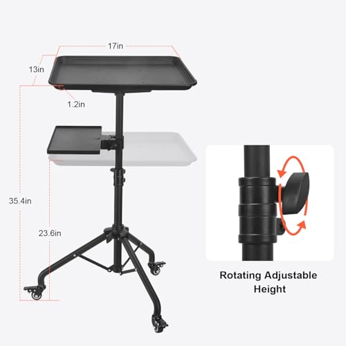 Salon Tray Cart on Wheels, Tattoo Tray with Storage Platform, Adjustable Height Service Rolling Tray, Storage Tray Trolley for Beauty Clinic Spa, Rolling Tray Cart