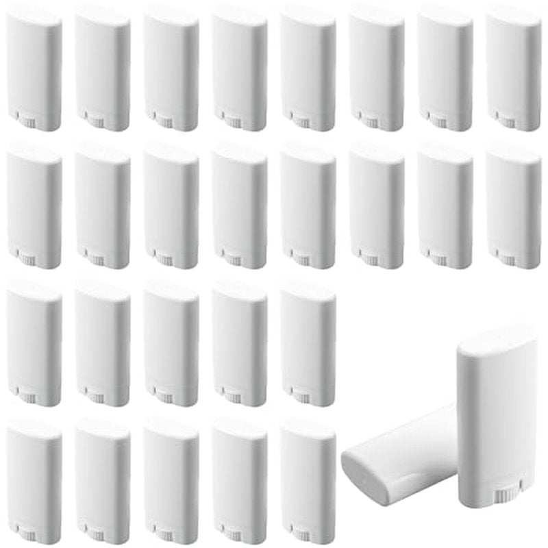 100 Pack 15ml Empty Deodorant Containers Refillable Deodorant Tubes White Oval Twist-Up Lip Reusable Balm Tubes for Homemade DIY Lipstick Crayon Lotion Chapstick (100pcs 15ml£¨white£©)
