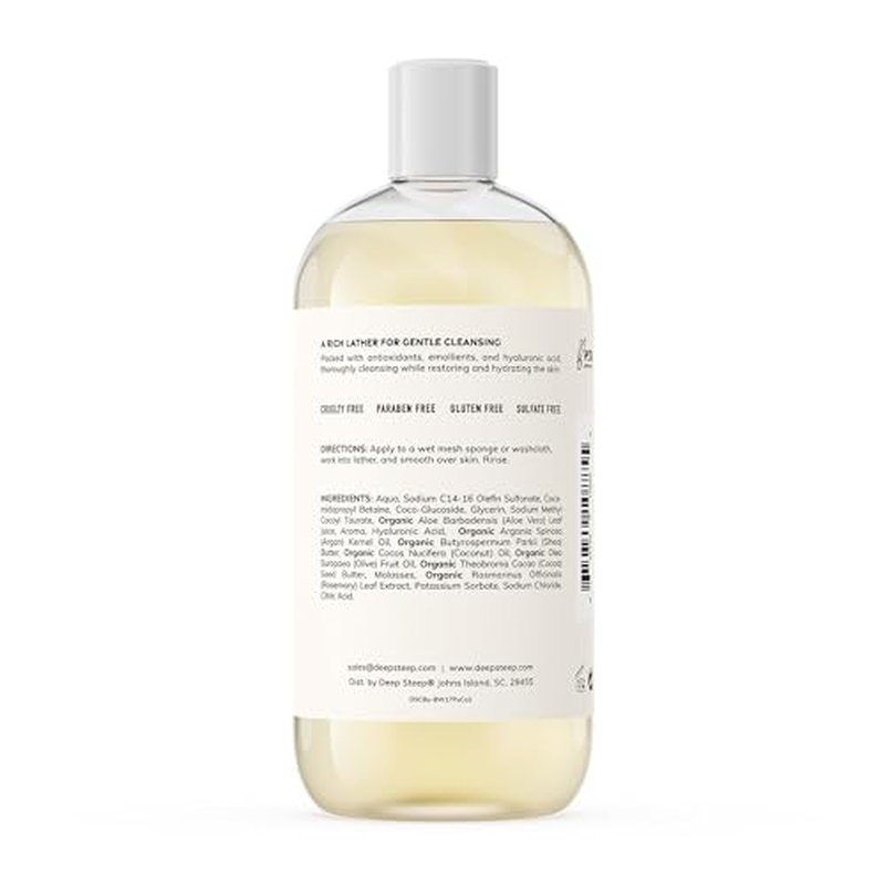 Deep Steep Pure Coconut Body Wash, Hydrating Shower Gel with Hyaluronic Acid & Shea Butter for Sensitive Skin, Bodywash for Women & Men, 17 Fl Oz, 1-Pack