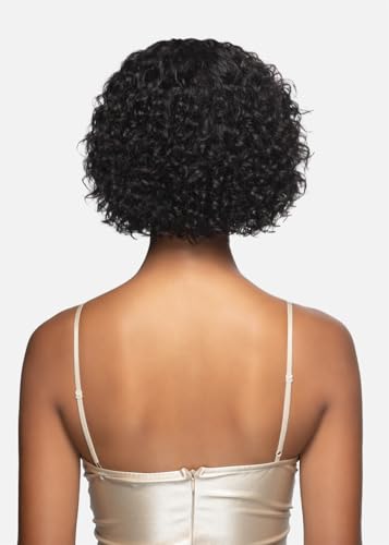 Vivica A. Fox DIONE Natural Short Deep Wave Wig with Side Part - HD Lace, 10 Inches, Remy Human Hair - Variation: Natural