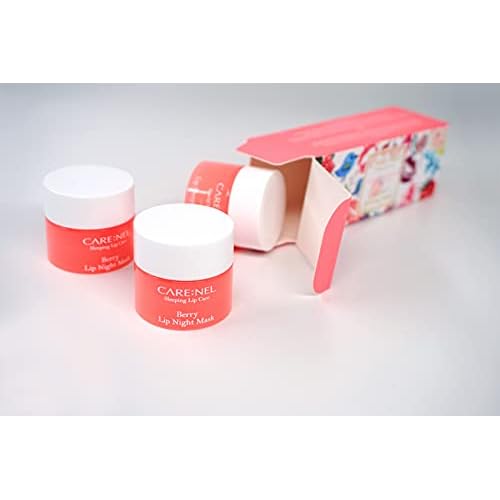 CARENEL Lip Sleeping Mask 5g (Berry 3Set) - Moisturizer for Dry Lips - Overnight Treatments Balm, Day and Night Repair Gloss, Scrubs Exfoliator