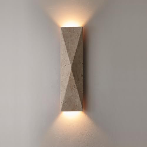 LVLVlech Travertine Wall Sconce - Natural Stone Up-Down Light for Hallway & Bedroom