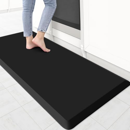 8 Inch Thick Anti-Fatigue Kitchen Mat Cushioned Floor Rug - Black 54"L x 22"W