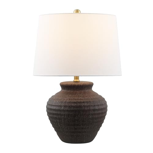 SAFAVIEH Ledger Table Lamp - 22.5 Inch Coastal Dark Brown Bedside Lamp