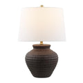 SAFAVIEH Ledger Table Lamp - 22.5 Inch Coastal Dark Brown Bedside Lamp