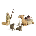 Nativity Shepherd and Stable Animals Set - Hand-Painted Christmas Figures