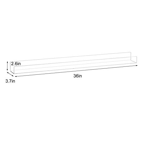 36-Inch Acrylic Floating Nursery Kids Bookshelf Wall Shelf 4 Pack - Transparent Modern Design