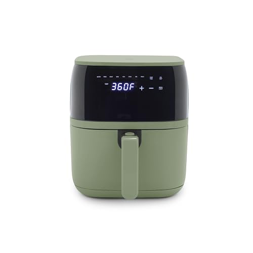 GreenLife 5.3QT Electric Air Fryer Oven - Sage, Digital Touchscreen, PFAS-Free Ceramic Nonstick, Auto Shut-Off