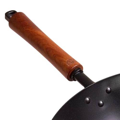 Joyce Chen 14-Inch Preseasoned Carbon Steel Wok - Classic Series, Non-Stick, Ready to Use