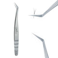 High Precision Lash Tweezers for Individual and Volume Eyelash Extensions Premium Stainless Steel Curved Fiber Tip Professional Isolation Tweezer