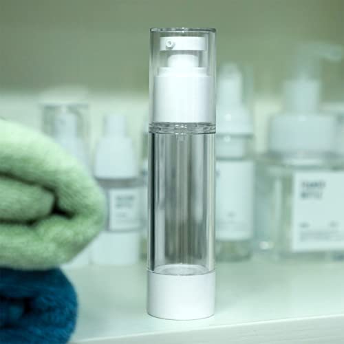 Sabary 3.4 oz Clear Airless Pump Bottles Refillable Cosmetic Dispenser Travel Size