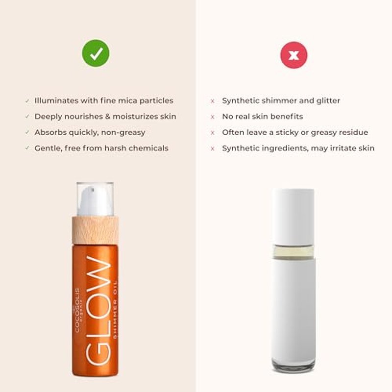 COCOSOLIS GLOW Shimmer Oil | Illuminizing Natural Dry Oil With Shiny Particles | Leaves The Skin Glowing & Enhances a Golden Tan | Gives a Luxurious Feel to Your Skin | 110ml