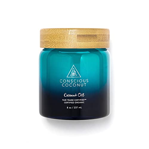 Organic Coconut Oil for Skin and Hair Care - Cold-Pressed Virgin 9 oz Jar