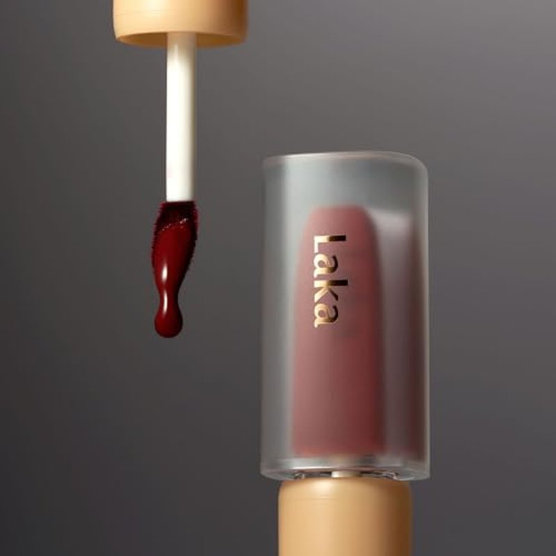 Laka Fruity Glam Tint, 4.5g/0.15oz, Glowing Lip Stain with Wide Color Spectrum, Hydrating & Lightweight Texture, Buildable Color, Non-Sticky, Vegan, K-Beauty (#121 Ashnut)