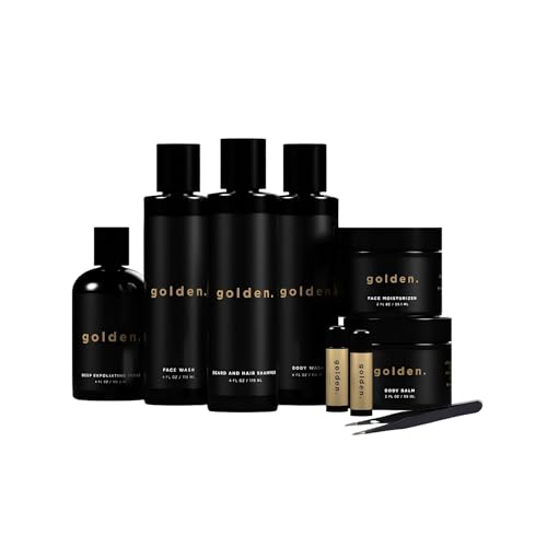 Golden Grooming The Unbearded Bundle ? Clean Face & Fresh Skin Essentials for Black Men | Beard & Hair Shampoo, Body Wash, Balm & More!