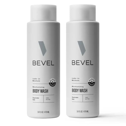 Bevel Moisturizing Body Wash for Men - Supreme Oak Scent with Shea Butter, Vitamin B, and Coconut Oil, 16 Oz(Packaging May Vary),2 Count (Pack of 2)