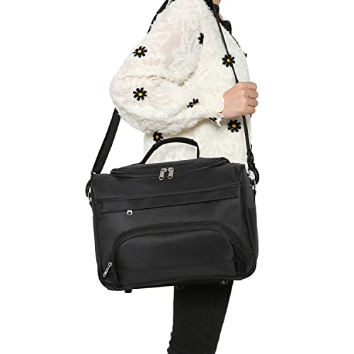 Hairdressing Bag with Shoulder Strap - Black Salon Organizer with YKK Zipper