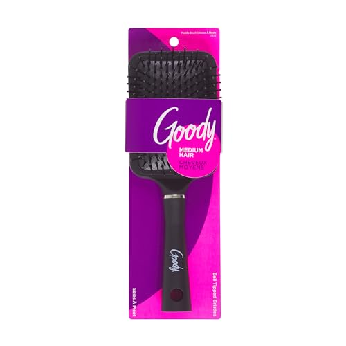 Goody Detangle It Paddle Brush, Black, Custom Style Detangler with Ball-Tipped Bristles, Use as a Detangling or Styling Brush to Tackle Tangles & Knots, For Medium Hair