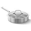 Calphalon 3-Quart Stainless Steel Sauté Pan with Lid - Brushed Finish, Oven Safe 450°F