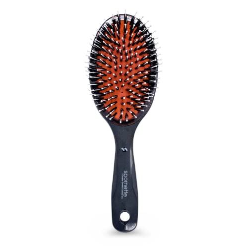 Boar & Nylon Bristle Cushion Hair Brush - Detangle & Style All Hair Types