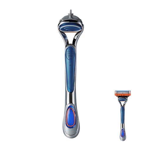 Replace Handle Compatible with Gillette Fusion5 Razors for Men, Comfort Glide Razor Handle Non-Slip Ergonomic Handles, Only The Handle(1 Pack Blue)