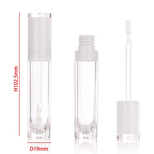 White Refillable Lip Gloss Tubes 8ml - 26 pcs Cosmetic Packaging with Wand