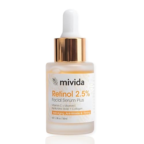 Retinol Serum 2.5% | Anti-Aging Face Serum With Collagen, Vit C, E & Hyaluronic Acid | Targets Wrinkles, Fine Lines, Even-Toned Youthful-Looking Skin ? 1 Fl Oz