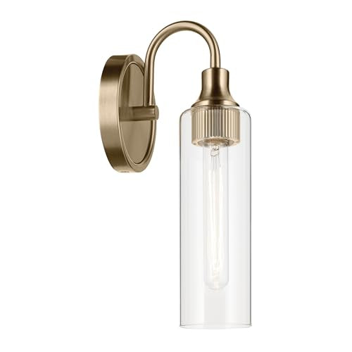 Kichler Kavi 1-Light Bathroom Wall Sconce - Champagne Bronze, Dimmable, 13in