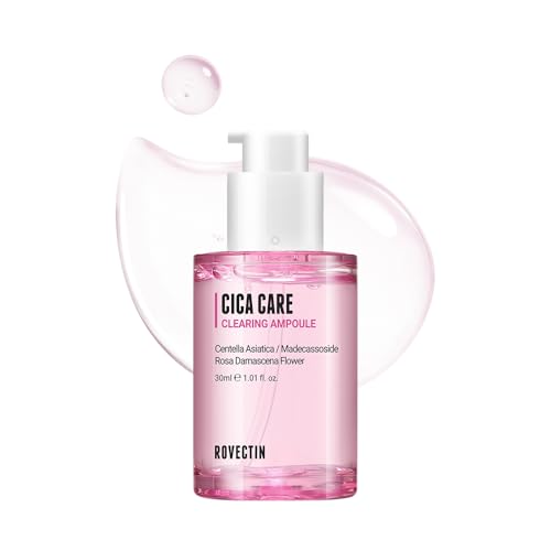 ROVECTIN Cica Care Clearing Ampoule for Soothing and Sensitive Care For Ance, Blemish, Redness with Calamine, Centella Asiatica and Damask Rose (1 Fl. Oz, 30ml)