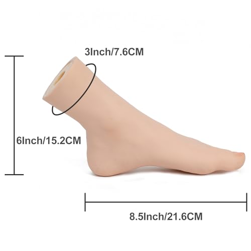 Left Practice Foot Model – Soft Realistic PVC Nail Training Foot for Home Salon DIY