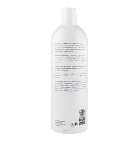 ISHA DNA Keratin Treatment System Conditioner 32 Fl Oz - Sulfate & Paraben-Free, Infused with Coconut Oil, Suitable for All Hair Types