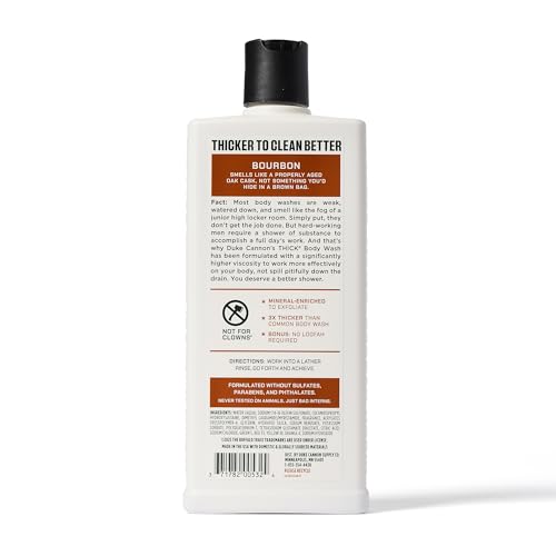 Duke Cannon Bourbon Gift Set for Men ? 3 Pack Bundle with Bourbon Bar Soap, THICK Body Wash & Big Bourbon Beard Oil ? Oak Barrel Scent