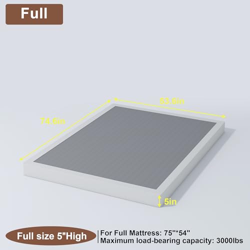 Full Size Box Spring - Low Profile 5 Inch Heavy Duty Mattress Foundation