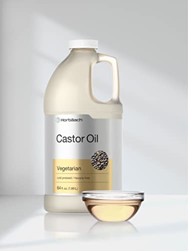 Horbaach Castor Oil Cold Pressed 64 Fl Oz Pack of 1 - 100% Pure & Hexane Free