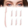 Eyebrow Razors&Dermaplane Razors Set - Japanese Blades Face Razors for Peach Fuzz and Fine Hair, Multipurpose Exfoliating Dermaplaning Tools for Women and Men, 6 Replacements Heads Included