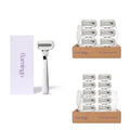 Flamingo Razors for Women, 1 Razor Handle (Polished Chrome) and 17 Razor Blade Refills