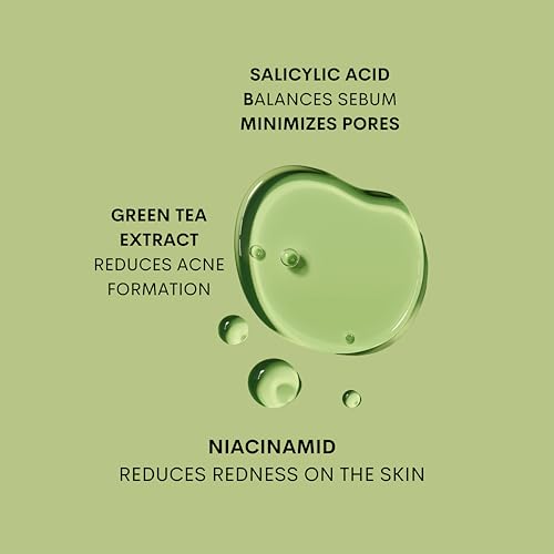 Salicylic Acid BHA Toner for Face ? Niacinamide, Green Tea & Willow Bark | Acne & Blackhead Control Toner for Oily, Acne-Prone Skin | Pore Cleansing, Sebum Balance, Even Skin Tone | 6.76 fl. oz