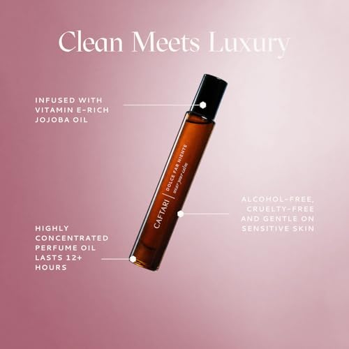 Caftari Rose & Cyclamen Perfume Oil Rollerball 10ml - Unisex, Long Lasting, Travel Size, Jojoba Oil