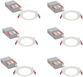Juno 4-Inch Round Baffle Wafer LED Recessed Lights 5-in-1 CCT, 6 Pack - Flat Trim Remodel