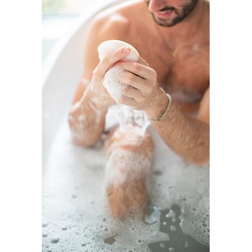 Bathorium Konjac Walnut Shell Body Sponge, Gently Cleanses Skin, Ideal for Daily Use, Made with Hand-Harvested Asian Konjac Root, Softens & Revitalizes, 1 Sponge