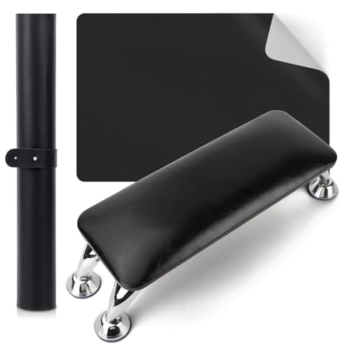 Black Nail Arm Rest for Acrylic Nails with Mat & Cushion - Nail Tech Hand Support