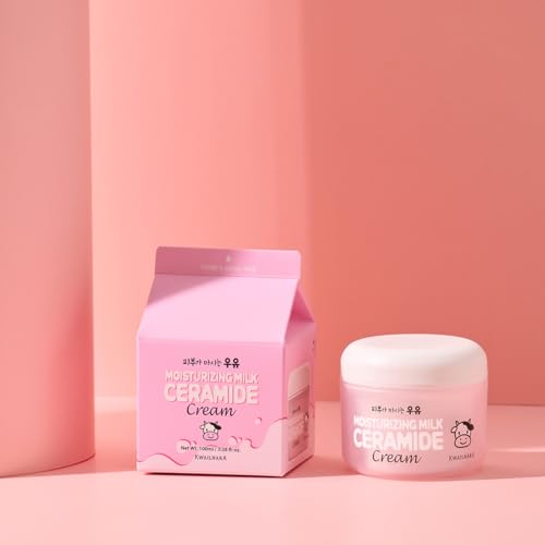 KWAILNARA Ceramide Milk Facial Moisturizer (3.38 Fl Oz) ? Korean Face Moisturizer for Barrier Repair & Deep Hydration | Milk Protein, Royal Jelly & Strengthening Ceramides | Non-Greasy Daily Care