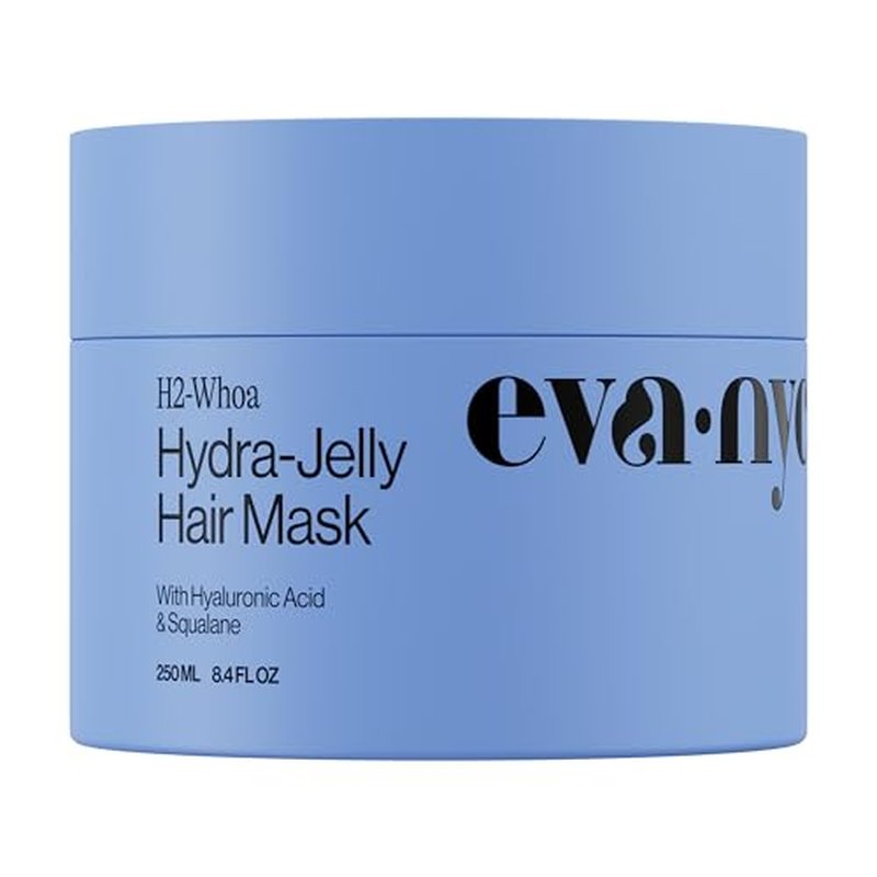 Eva NYC Hydrating Jelly Hair Mask for Long-Lasting Hydration - Infused with Hyaluronic Acid and Squalane - Lightweight Jelly Texture Hydrating Mask- For All Hair Types - Jasmine Scent - 8.4 fl oz