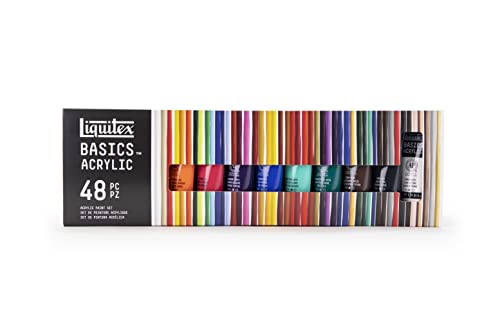 Liquitex BASICS Acrylic Paint Set - 48 Colors, 22ml Tubes, Student Quality
